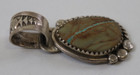Vintage Navajo Sterling Silver   Turquoise Pendant  Stamped By Artist  Nice     