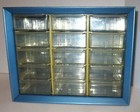 Vintage 15 Drawer Akro-mils Blue Metal Small Parts Storage Organizer Cabinet Bin