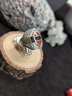 Vintage Sterling Silver Inlay Ring Richard Begay Turquoise Jet Coral Sz 11