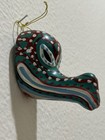 Vintage Mexican Folk Art Mask Hand Painted Signed Miniature Hanging Pottery 3   