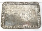 Antique Fine Turkish Or Persian Sterling Silver Tray With Figures Islamic 19th C