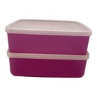 Tupperware Square Away Vintage Sandwich Keeper Large Purple Set Of 2 Containers