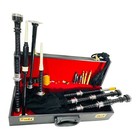 Scottish Great Highland Rosewood Black Bagpipe Fitted Silver Mounts With Case