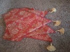 Vtg Croscill Set Of 4 Bellisima  Brocade  Medallion Valances Ascot Tassles