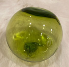 Vintage Japanese Fishing Buoy Glass Ball Float Nautical Small 2 25  Green Japan