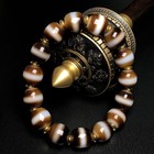 Tibetan Buddhism Agate 1 Stripe Healer Medicine Dzi Beads Amulet Bracelet G717