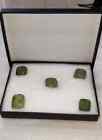 Set Of 5 Prehnite Tumbled Stones With Box  Large Green Crystal 30-35mm