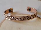 Copper Magnetic Bracelet Arthritis Pain Therapy Energy Cuff Bangle Braided New