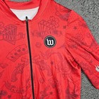 Wattie Ink Mens Red Tattoo Print Full Zip Cycling Jersey Size Medium Made In Usa