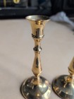Vintage Brass Candlesticks     Pair  Of Candle Holders Fluted Base Heavy Approx 6 