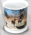 Antique Hand Painted Barber Shaving Mug Deer Winter Snow Scene German C1900