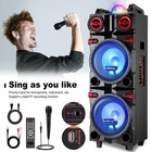 9000w Bluetooth Party Speaker Dual 10  Woofer Deep Bass Eq Remote   Karaoke Mic