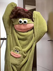 Cartoon Green Monster Jumpsuit Funny Puppet Cosplay Pyjamas Warm Lounge Dress