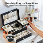 Jewelry Organizer Box  Large Jewelry Boxes For Women Girls  Space-saving 3 Layer