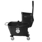 26 Quart Commercial Mop Bucket With Side Press Wringer  Black