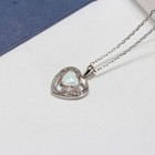 Ginger Lyne Collection Sterling Silver Cz Heart Fire Opal Pendant Necklace Fo   