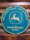 Vintage John Deere Porcelain Sign Farm Tractor Farming Machinery Dealer Sales