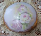 Vintage Porcelain Limoges France Hand Painted Floral Vanity Box Estate