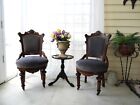 Antique Set Of Victorian Era Eastlake Parlor Chairs Blue Velvet Shipping Quote