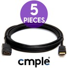 5 Pcs Hdmi Extension Cord 10 Ft 4k Hdmi Male To Female Cable Hdtv Projector Pc
