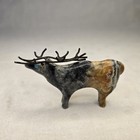 Zuni Elk Fetish Carving Stone Turquoise Eyes Jimmie Etsate Sr Attributed
