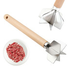 Meat Chopper Stainless Steel Heavy Duty Metal Ground Beef Masher Potato Kitchen