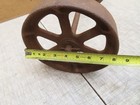  2  Vtg Matching Industrial Cart Steampunk Cast Iron 8  Hit Miss Engine Wheel