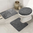 3pcs Set Bathroom Carpet Non-slip Pedestal Rug lid Toilet Cover bath Mat Decor