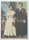 1800s Antique Cabinet Card Type Wedding Photo Hand Tinted Professionally Colored