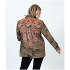 Johnny Was Women   s Sz L Nwt Camo Floral Embroidered Jacket Warner Military  328