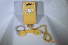 Vtg Bell System Western Electric Yellow Wall Mount Telephone A b 554 Rotary Dial