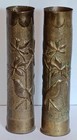 Ww1 Trench Art Pair Of Matching Antique Cartridge Vases Read