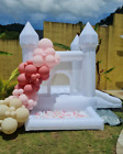 9x7ft Moonwalk Inflatable White Bounce House With Slide And Water Pool For Kids