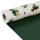  Reversible Christmas Wrapping Paper Mini Roll Print And Solid Holly Berry