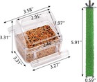 No Mess Bird Feeder Bowl Food Water Cup With Perch For Parakeets Budgies