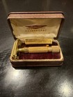 1940s Gillette Aristocrat Gold Safety Razor Set With Case   Blade Holder 