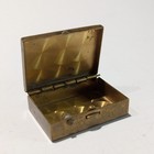 Mini Brass Trinket Box Enamel Floral Top Vintage Jewelry Pill Box