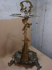 Vintage Solid Brass Fireplace Tool Holder Or Umbrella Stand W  Hunting Dog Scene