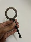 Desktop Desk Handle Top Lens Glass Magnifying Brass Vintage Antique Magnifier