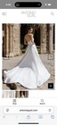 Antonio Gual Rainey White Silk Strapless Ball Gown Wedding Dress Train 4