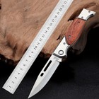8 75   wood Black Tactical Spring Assisted Open Blade Folding Pocket Knife Hunting