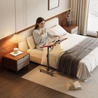 Furist Adjustable Overbed Table With Wheels  Tilting Top  Rolling Laptop Desk