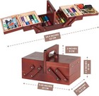W u Expandable Sewing Box - Seamstress Wooden Box For Thread Spools Storage