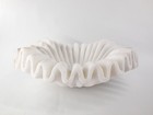 Handcrafted White Marble Decorative Bowl Centerpiece Elegant Wavy Ruffle Design