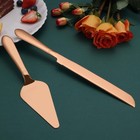 Wedding Cake Knife And Server Set Rose Gold Stainless Steel Cake Cutter And Pie