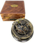 Brass Nautical Sundial Sun Dial Compass Clock For Sun Clock With Wood Box