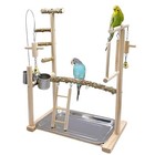Bird Playground Parrot Playstand Bird Perch Stand Gym Natural Wood Play Type 2