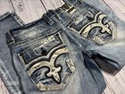 New Men   s Rock Revival Jeans Sz 34 X 30 Cypress Slim Straight 1906