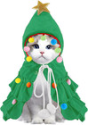 Pet Christmas Costume  Green Christmas Tree Cloak With Star Pompoms  Small Dogs