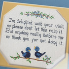 Finished Framed Cross Stitch Anti-smoking Blue Birds 10 X 10